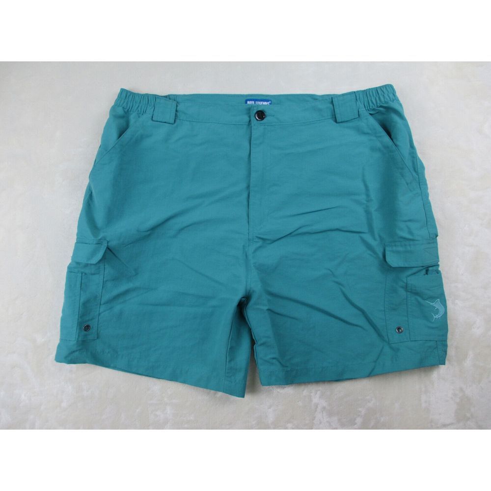 Reel Legends Shorts Mens 2XL XXL Green Cargo Lightweight‎ Fishing Casual*